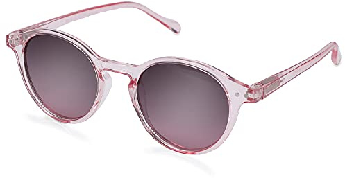 ZENOTTIC Lunette de soleil polarisé Rétro Classique Ronde Rétro Lunettes de soleil UV400 Cadre Homme Femme (cristal + rose)