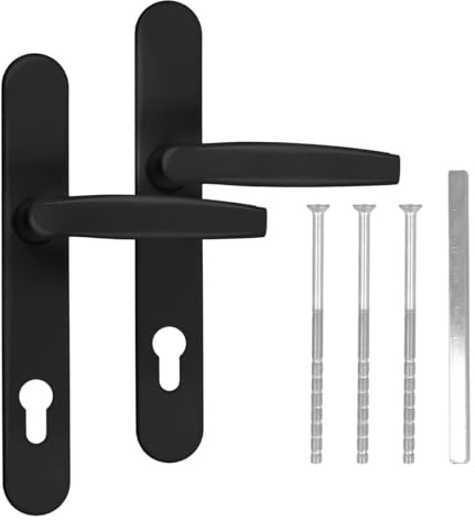 Premium Drückergarnitur Victory DHS 92mm - Oval - Griff-Griff, Farbe:Schwarz RAL 9005, Schildbreite:25mm