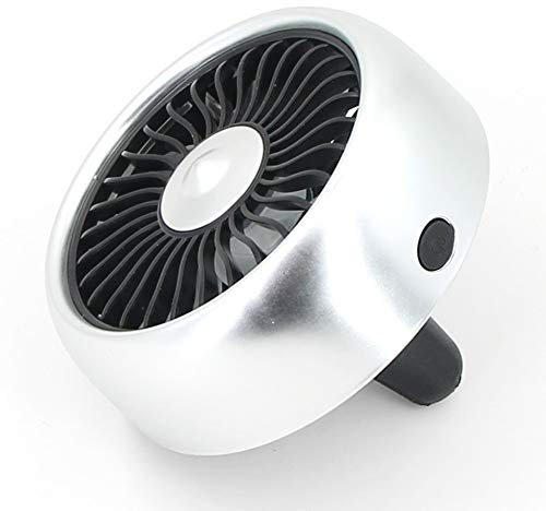 Ventilateur USB pour véhicule de voyage - Éclairage LED - Créativité dans la voiture - Accessoires automobiles de refroidissement et de qualité de l'air (F101-silver-auto air)