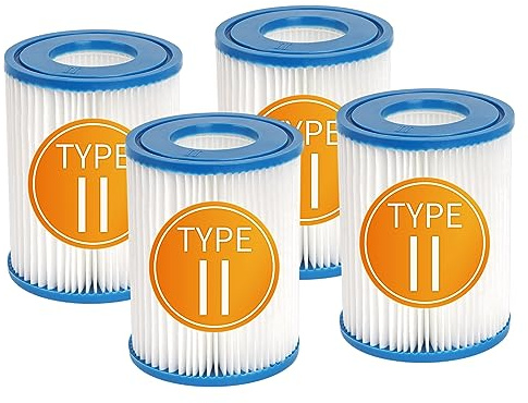 YanBan Cartouches Filtrantes de Rcompatibles avec Best-Way Type II 58094 Le Filtre de Piscine Gonflable, Compatible avec Lay-Z Spa Le Filtre de Bain à Remous, Dimensions 4,2 x 5,4, Lot de 4