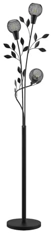 Lindby Stehlampe Kanye (Florentiner) in Schwarz aus Metall (3 flammig, E14) - Stehleuchte Standleuchte Floor Lamp Wohnzimmerlampe Wohnzimmerleuchte