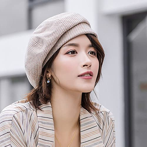 Winter Barett Cap Schirmmütze 1Pcs Damen Stil Frauen Barette Baskenmütze Kleid Mütze für Frühling Herbst Barett Mütze Winter Ballonmütze Cap