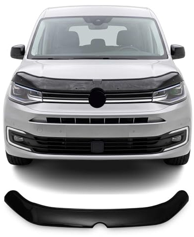 OMAC Motorhaube Deflektor Insekten Steinschlagschutz kompatibel mit VW Caddy 2020-2026 Dunkel