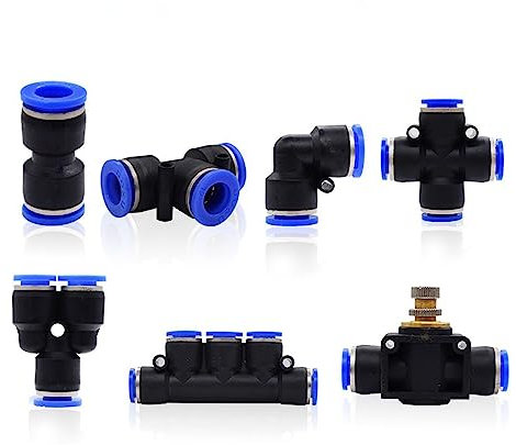 Pneumatische Fitting Rohrverbinder Rohr Luft Schnellanschlüsse Wasser Push In Schlauchkupplung 4mm 6mm 8mm 10mm 12mm PU PY PK PM PZA HVFF (Color : PV, Size : 4mm)