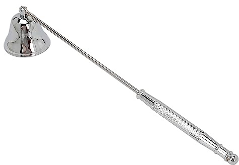 Apagallamas de Llama de Vela, Apagador de Mecha de Vela Vintage de Acero Inoxidable sin Humo con Largo para Bougie para el Hogar (Plata)