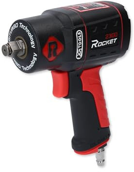 KS Tools Schlagschrauber Druckluft ROCKET II 1/2 512.0002 2300Nm I Druckluft Schlagschrauber mit 8-Lamellen Luftmotor & Hochleistungs-Doppel-Hammer-Schlagwerk