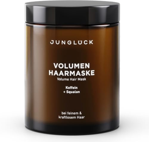 JUNGLÜCK Volumen Haarmaske – intensive Pflege für feines Haar | BIO Birkenwasser kräftigt Haarstruktur, BIO Aloe Vera spendet Feuchtigkeit, ohne Silikone & Mikroplastik – Vegan
