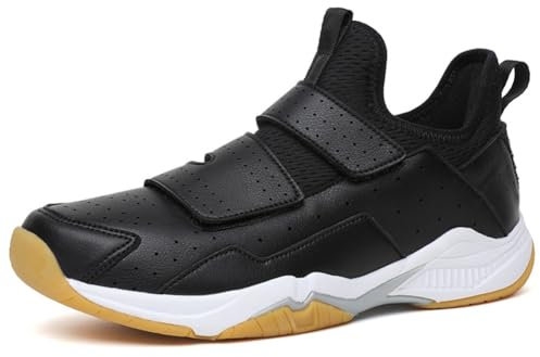 Herren Badminton Turnschuhe, Pickleball Walking Trainer Für Männer Breite Indoor Outdoor Court Schuhe Leichte Workout Sportschuhe,Schwarz,42 EU