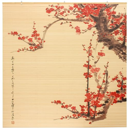 Red Lantern Bamboo Window Shade Blind - Cherry Blossom 72 Wide