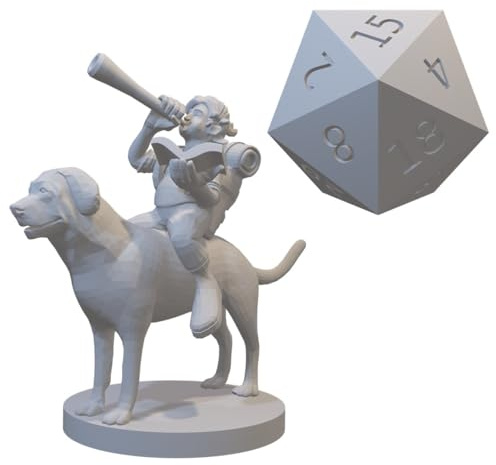 Bard Class Miniature for DND Pathfinder RPG Unpainted Resin 28mm-32mm (Halfling Male Vuvuzela Mounted)