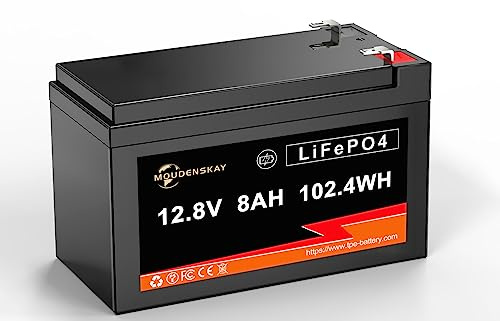 MOUDENSKAY Lithium Batteries 12V 8Ah LiFePO4 Lithium Battery with BMS,2000+ Cycles Deep Cycle Lithium Iron Phosphate Battery for Solar,Fish Finder, Power Supply, Emergency Etc