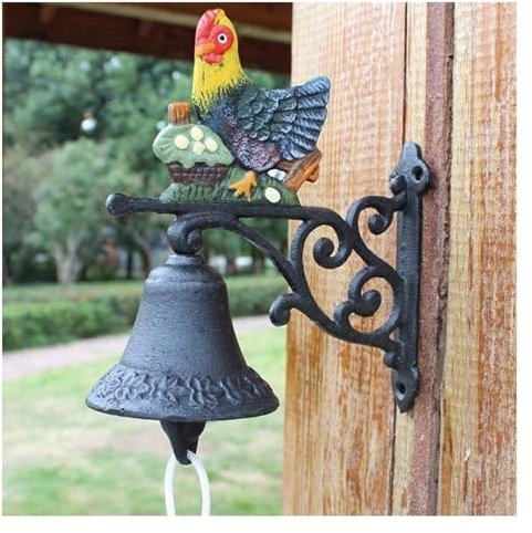 TAIPINGOZ Türglocke Gusseisen, Wandglocke Gartendeko, Gusseisen Dinner Bell Vintage Ladenbesitzer Türklingel Shop Eingang Tür Glocke