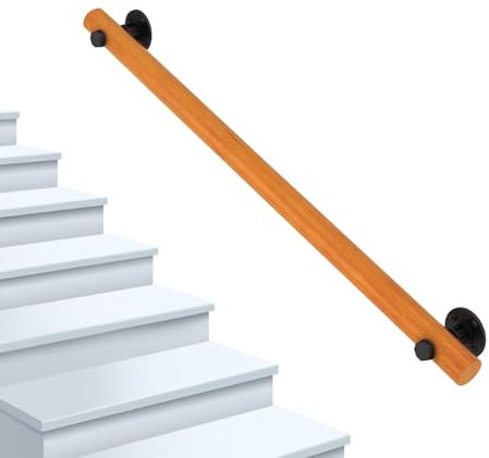 Treppen-Handlauf aus Massivholz, rutschfest, zur Wandmontage, komplettes Set für Dachboden, Treppen, Korridor, Sicherheits-Haltegriff mit barrierefreiem Design (180 cm)