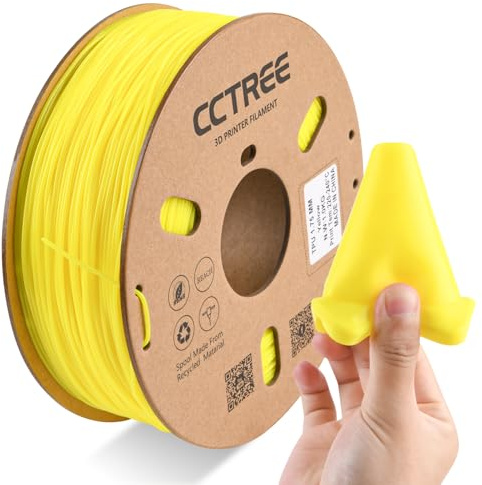 CCTREE 3D Drucker TPU Filament 1.75mm, 1kg Spool (2.2 lbs), Gelb | Dimensional Accuracy ±0.03mm, Flexible 3D Drucker Filament, Shore Hardness 95A, High Elasticity & Impact Resistance