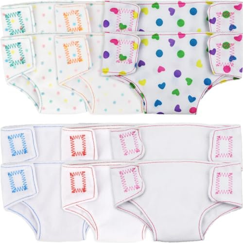 Alasum 12stücke Puppenwindeln Und Puppenunterwäsche Für Babypuppen Aus Baumwollmaterial Waschbar Und Wiederverwendbar Für Pretend Play