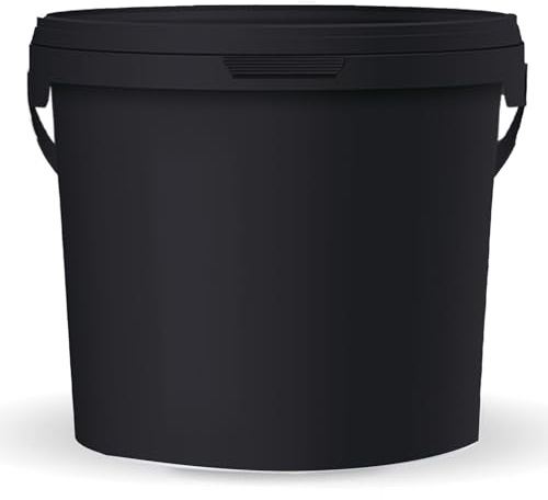 POSH Eimer 10L - Behälter mit Deckel, Lebensmittelecht, Schwarz, 1 Stück | Einzelnes Gebinde für einen Vorrat, stapelbar, geruchsneutral, lichtundurchlässig, für Futter, Keller und Werkstatt