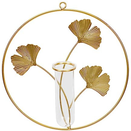 Happyyami Hydrokultur Wandvase Glas Eisenkunst Pflanzenbehälter Wohnraum Wanddeko Luftpflanzen Stecklinge Vase Mit Wandhalterung