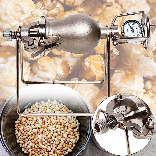 Popcorn Machine Popcorn Poppers,Popcorn with Gauge - Old Chinese Mini Popcorn Machine, Manual Crank Popcorn Maker, Slow Fire Warm Up Rising,Small 100ml (Sliver 100ML)