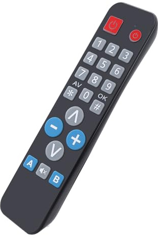 Alkia Big Button Universal Remote Control for Elderly - Jumbo Size Remote for Easy Basic Control - Compatible with Samsung LG Toshiba Sony JVC Panasonic Philips Sharp Hitachi Technika TVs