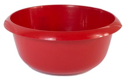 Amee Houseware 8 Litres Round Bowl For Kitchen — Strong Plastic Washing Bowl for Dishes, Veg or Soaking — Ideal for Dishwashing and Household Use (Red, Pack of 1)