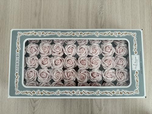 Seifenrosen mini Blumen mit Duft,50 Stück, 3cm Hellrosa Dekorative Schaumrosen im Geschenkbox