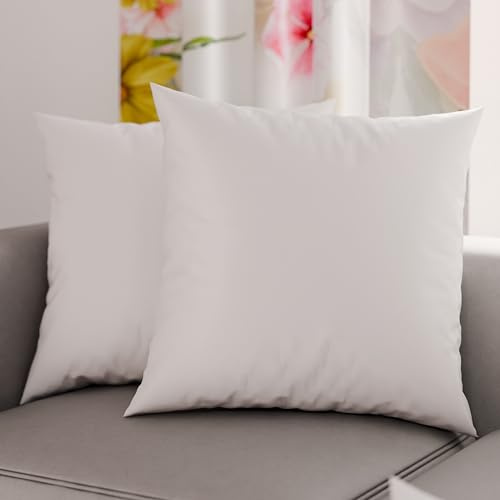 PETTI Artigiani Italiani - 2er-Set Kissenbezüge 30x30 cm aus Mikrofaser, Dekokissen-Bezüge für Schlafzimmer und Sofa, Set mit 2 Kissenhüllen, Einfarbiger Kissenbezug Weiß, 100% Made in Italy