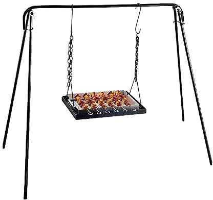 Grills Swing BBQ Charcoal Grill Campfire Stand Adjustable Legs Carbon Meat Barbecue Steel Grills For Outdoors Camping Cooking