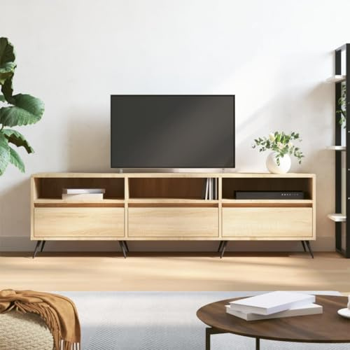 KTHLBRH TV-Schrank Sonoma-Eiche Fernsehschrank HiFi Rack Fernseher kommode Sideboard tv 150x30x44,5 cm Holzwerkstoff