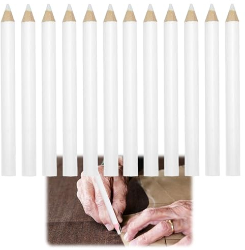 12PCS White Tailors Chalk Pencils for Fabric Marking,Fabric Markers for Sewing,Fabr/ic Markers and Chalk Pens Set,Washable Marking Pencils for DIY Crafts and Art,Sewing Accessories for Dressmaking