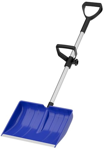 Pala da neve con manico a D, grande capacità, lama larga 40,6 cm con striscia in alluminio, doppia maniglia ergonomica per vialetto, garage, marciapiedi e rimozione della neve all'aperto (34)