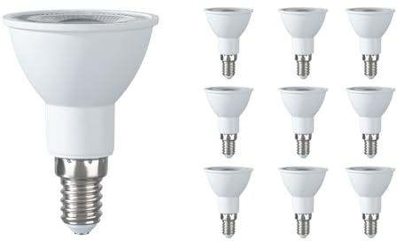 SEBSON E14 LED warmweiß 2,5W Klasse A, ersetzt 50W Halogen - 10er Set | LED E14 Leuchtmittel 450lm 3000K, 50W Halogenlampe Ersatz, LED Lampe 90°, Reflektor ø50x70mm, 230V, Energieklasse A