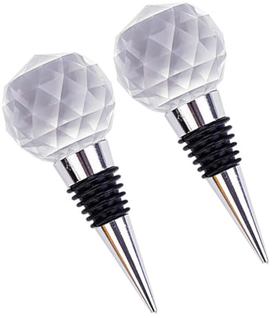 NOLITOY 2pièces Lot de Bouchons De Bouteille Vin Boule Cristal Design Élégant Accessoires Vin Réutilisables pour Fêtes Bars Et Cadeaux