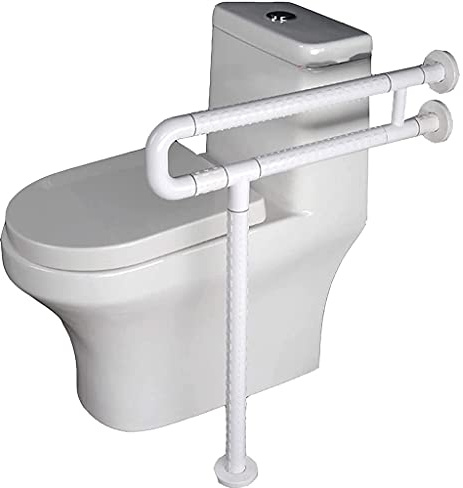 SnamicE Telaio per WC, Maniglie di Sostegno per WC, Antiscivolo, Senza Barriere, corrimano Pieghevole per disabili, Anziani, disabili, Donne Incinte, Bianco, 60X69Cm, bianco-60X6,White-60X69Cm