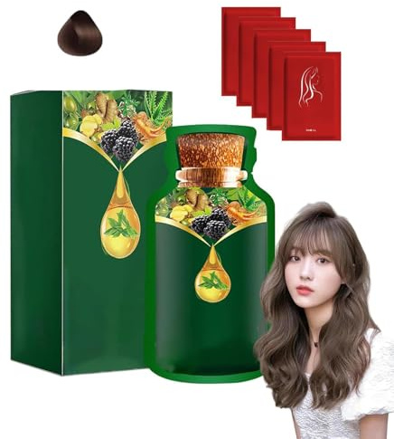 Gentle Plant-Based Quick-Use Hair Dye, Long-Lasting & Natural Hair Color Shampoo, Pure Plant Extract for Grey Hairs Color Bubble Dye, Quick-Acting, Easy to Operate (Dark Brown)