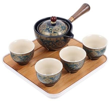 BESPORTBLE Service à Thé Kung Fu Haute Résistance avec Filtre Rotatif Set Portable avec Étui de Rangement pour Maison et Pot Extérieur Cadeau Voyage