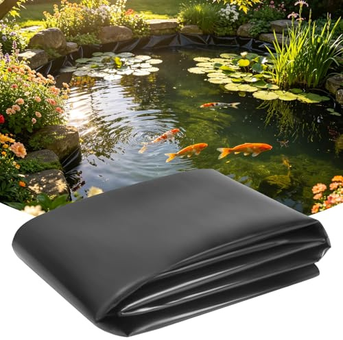 Storystore Teichfolie, 3x3m Teichfolien Schwerlast, Schwarz 0.5mm HDPE Teichfolie Teichmembran Gartenteich Teichplane für Fischteiche, Brunnen, Wassergarten und Wasserfall
