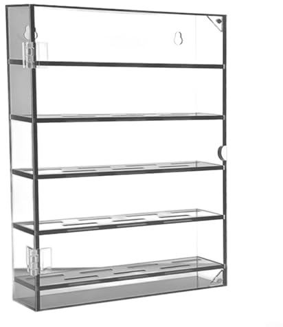 Gettimore Caja expositora de monedas de acrílico transparente con puerta para un fácil acceso, adecuada para colecciones conmemorativas y almacenamiento de insignias (gris)