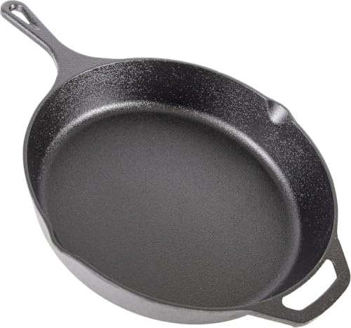 nuovva Pre-Seasoned Cast Iron Skillet Frying Pan - Oven Ready Grill Cookware for Indoor & Outdoor Cooking – Cast Iron Pan PFOA & PTFE Free (12 Inches – 32cm)
