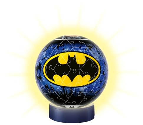 Ravensburger 3D Puzzle 11080 - Nachtlicht Puzzle-Ball Batman - 72 Teile - ab 6 Jahren, LED Nachttischlampe mit Klatsch-Mechanismus