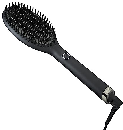 ghd Glide Smoothing Hot Air Brush - Professional 1.25” Ceramic Brush with Ionizer for Frizz-Free Styling on Dry Hair - 365ºF Safe Heat Technology, Auto Sleep Mode and Tangle-Free Bristles - Black