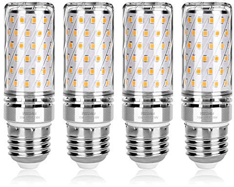 WEDNA E27 LED Mais Glühbirne, 15W Warmweiß 3000K 1700LM, Entspricht Glühlampen 120W, Nicht dimmbar Edison-Schraube Leuchtmittel - 4 Stück