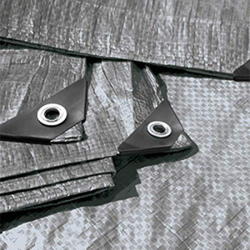 Extra Heavy Duty 260 GSM Tarpaulin/groundsheet Silver/Black (1, 2m x 4m)
