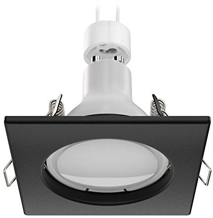 ledscom.de Spot encastrable au plafond RIR Cadre d'encastrement noir mat carré GU10 LED 4,914W= 4,914W 450lm 100° blanc chaud