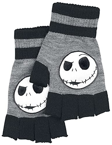 The Nightmare Before Christmas L'Étrange Noël De Monsieur Jack Jack Face Unisexe Mitaines gris chiné/noir 100% Acrylique