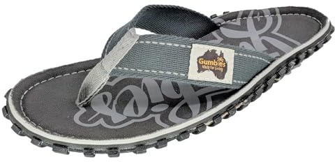 Gumbies Originals - Flip Flops aus recycelten Materialien - profilierte Sohle aus wiederverwerteten Autoreifen, Fußbett aus Canvas-Baumwolle, Baumwoll-Zehensteg - Cool Grey, 38