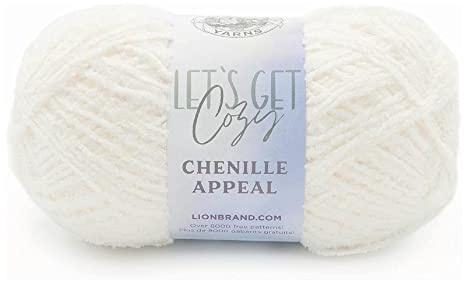 Lion Brand Yarn Chenille Appeal, Cozy Aran Weight Yarn for Knitting, Crochet, and Crafts, Coconut Milk, 1 Pack