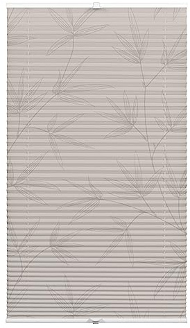 Deco Company Plissee zum Klemmen, Blickdichtes Faltrollo, Alle Montage-Teile inklusive, Plissee verspannt mit Zwei Bedienschienen, Japandi Bamboo, Grau, 80 x 130 cm
