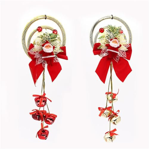 Trayosin Weihnachtsglocke Anhänger Deko, 2PCS Weihnachtsmann Glocke Set, Weihnachtsbaum Anhänger Puppenglocke, Weihnachten Dekorationen, Weihnachtsbaumanhänger Deko