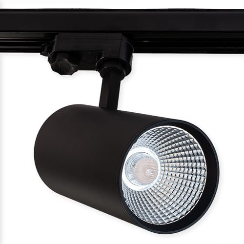 INNOVATE 3 Phasen LED Strahler Nischenbeleuchtung, 35W, 38°, 4000K | 3Phasen Spots schwarz | LED Schienenstrahler | Deckenstrahler Schienensystem Lampen | 3 Phasen Schiene Spot kompakt