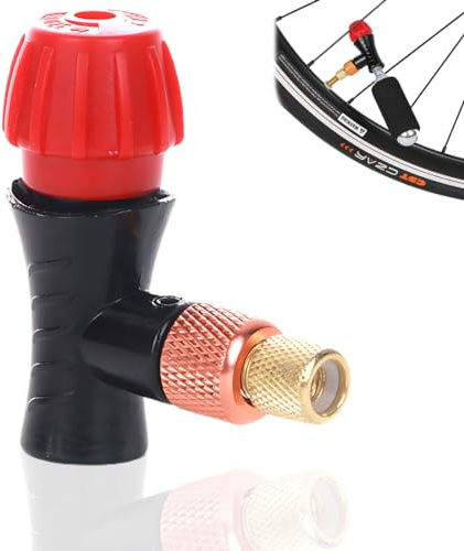 CPSYTE Gonfiatore per Bicicletta CO2 Adattatore Valvola Bici Valvola per Bomboletta CO2 con Doppio Attacco Compatibile con Valvola Presta - Pompa Pneumatica Gonfiabile Doppia Testa
